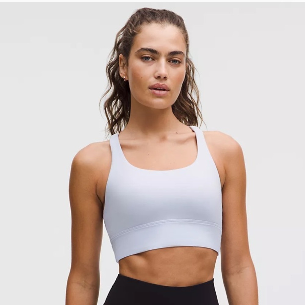 Lululemon Energy Longline Bra Serene Blue Women's Size 4 Strappy Cross